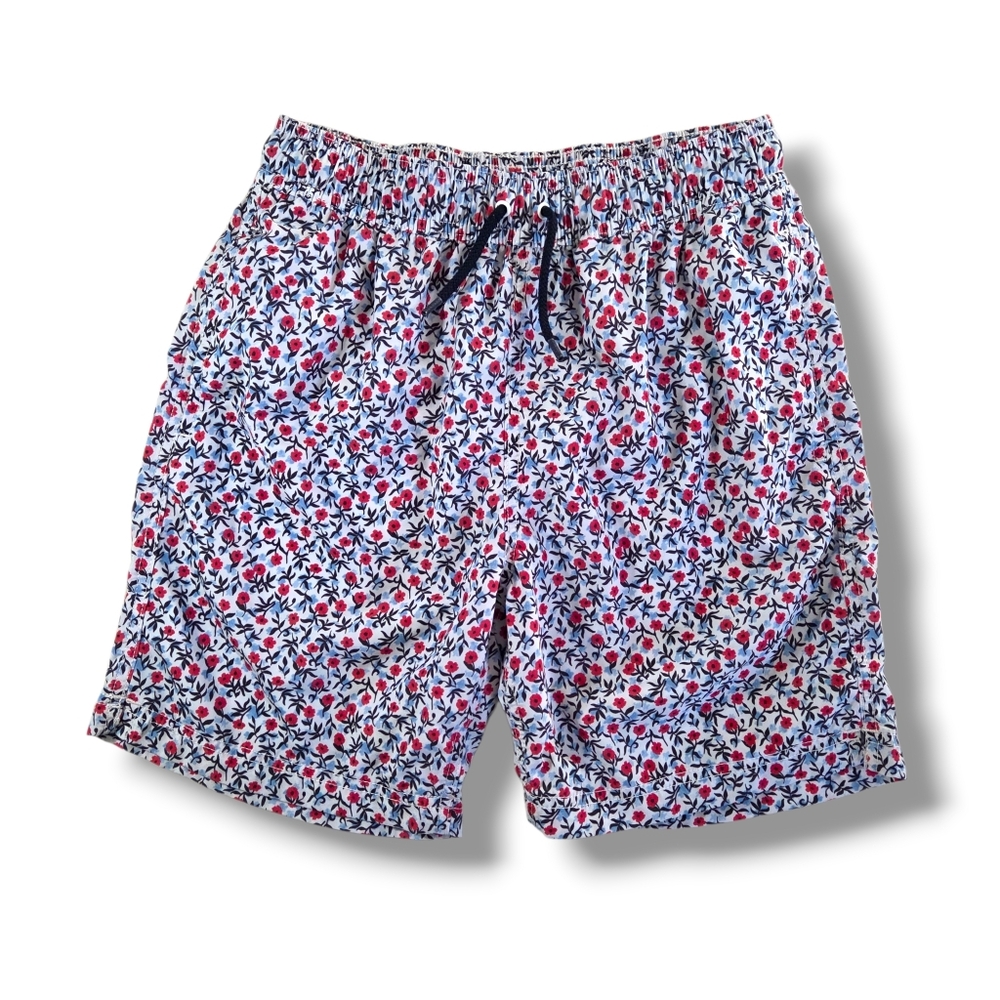J.CREW Boys' Floral Print Premium Swim Trunk with UPF 50+